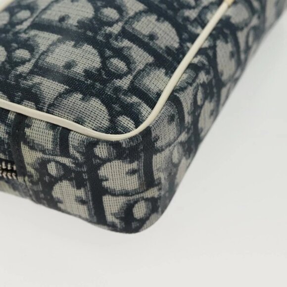 Christian Dior Trotter Canvas Pouch PVC Navy Silver Auth bs28793 - Picture 4 of 16